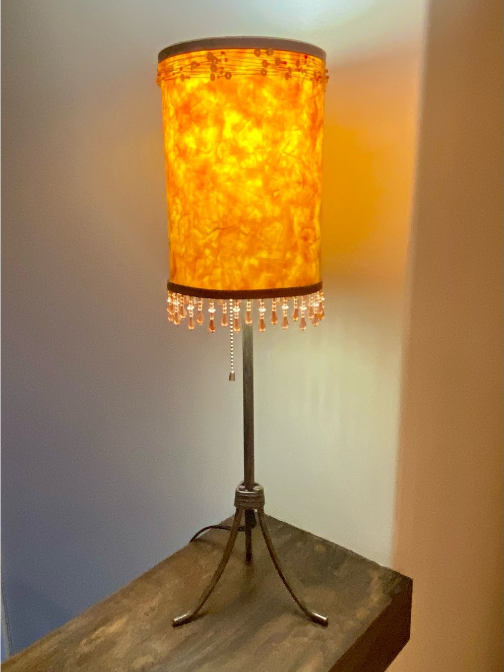 Elegant Amber Beaded Table Lamp - Home Accents